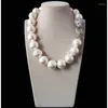 Chaînes Fashion Jewelry Design Naturel 18 '' 20mm White Shell Pearl Inlay Zircon Leopard Head LUXURY Nelace -Bride Jewel