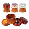 The latest 63x71mm Smoke grinder four -layer zinc alloy wood top pattern support custom LOGO