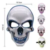 Maschere per feste Neon LED Scheletro Maschera Luce Glow In The Dark Maschera Cosplay Masque Costume Halloween Festival Forniture per feste Horror Glowing Mask 220827