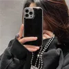 Necklace Cracked Grain Leather Phone Cases for iPhone 13 12 11 Pro Max Crossbody Chain Plating Protective Shell Shockproof