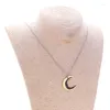 Pendant Necklaces Gothic Colored Zircon Necklace Hip Hop Crescent Accessory Jewelry For Woman Man Kids With Short Sleeves Sweater