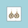 Charm Peacock Tail Carving Drop Earrings For Women Ethnic Alloy Piercing Dangle Jewelry Pendient Delivery 2021 Lulubaby Dh9Hg