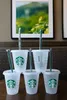 Starbucks 16oz/473ml Lid Lid Straw Straw Bardian البلاستيك بلاستيل.