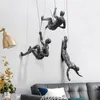 Objetos decorativos Figuras de escalada criativa de escultura de escultura Decorações penduradas de parede de resina estátua figura artesanato 220827