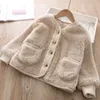 Jacken Herbst Winter Koreanische Jungen Kleidung Für Mädchen Strickjacke Granular Samt Lose Lamm Warme Kinder Jacke Mantel 220827