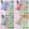 Vete Straw Knife Fork Spoon Set Student Portable Table Box Cake Dessert Spoons Fruit Forks Travel 3st/Set Table Seary Th0187