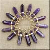 Charms Natural Stone Amethyst Hexagon Prism Shape Gold Pendants For Healing Crystals Stones Jewelry Making Drop Delivery 2021 Finding Dhiyf