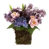 Decoratieve bloemen Kleurrijke kerstkrans Lavendel Blauwe bloemenmand Paars Imitatie Winter Wanddecoraties voor thuis