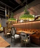 Wrought Iron Simulation Pendant Lamps For Restaurants Bar Homestay Green Plants Led Decorative Music Theme Vintage Chandelier