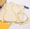 2022 Jewelry Woman gold color Metal Charm Bracelets Necklace Titanium Steel Pendant Necklaces