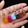 Pendanthalsband Irregar Stripped Agate Reiki Healing Crystal Energy Stone Quartz Fashion Women Men smycken Partihandel Drop Delivery Dhle2