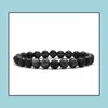 Brins de perles 8 mm Black Stone Strand Turquoise Tiger Eye Bead Braclets Essential Huile Bracelet Diffuseur pour femmes Bijoux Men7997597