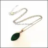 H￤nge halsband ovala blad turkos naturlig kvarts kristall rosa stenhalsband smycken f￶r kvinnor presenttillbeh￶r sl￤pp leverans 202 dhd7j