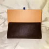 프랑스 디자이너 여성 긴 수표 지갑 신용 카드 PO 홀더 지갑 갈색 모노 그램 화이트 체크 무늬 캔버스 가죽 294E
