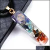 Pendant Necklaces 7 Healing Chakra Orgone Crystal Necklace Reiki Energy Stones Generator Emotional Body Purification Point With Adjus Dhkqw