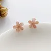 Brincos de backs estilo coreano pequeno clipe de orelha de flor de floresta de mola simples de pétala roxa sem piercing para mulheres