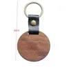Gör-det-själv-nyckelring i trä Tomt snidat läder, trä nyckelring, hänge Bagage dekorativt hjärta, rund nyckelring, nyckelring