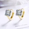 Hoop Earrings 925 Silver Zircon 18 Gold For Women Wedding Charm Jewelry Christmas Gift