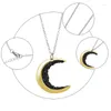 Hangende kettingen Gotische gekleurde zirkon ketting Hip Hop Crescent Accessoire sieraden voor vrouwelijke man kinderen met korte mouwen trui