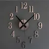 Horloge invers￩e Back Metallic True 3D st￩r￩o DIY DIY Clock Wall Creative Fashion Watches Bell Inversal227U