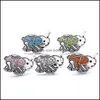 Clasps Hooks Wholesale Fashion Elephant Rhinestone Ginger Snap Button Clasp Jewelry Findings Women Men Red Blue Pink Zircon Charms 18 Dh1Bi