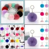 Porte-clés 8Cm Bijou Pompons Porte-clés Fausse Fourrure De Lapin Porte-clés Chaînes Duveteuses Bibelots Pom Porte-clés Drop Delivery 2021 Bijoux Carshop Dhizv