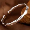 Bangle Sier Bamboo Bracciale Braccialetti semplici lucidi Braccialetti Squisito regalo di compleanno per feste Cuff Drop Consegna 2021 Gioielli Lulubaby Dhria