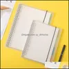 Kladblokken Metaal Colorf Losse blad Notebook Frosted transparante spoel PP A5/B5 Verwijderbare notitieblad Waterdichte ER School Supplies Drop Deli DHX4G