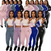 tute firmate sexy club party scava fuori vedere attraverso 2 pezzi pantaloni coordinati set donna dolcevita camicia top leggings skinny outfit per donna due I3B3