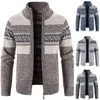 Hommes Chandails Hommes Cardigan Pull Automne Hiver En Peluche Épaississement Couleur Unie Col Montant Polaire Full Zip Tricots Casual Homme Vêtements Manteau 220826