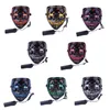 Masques de fête Halloween chat mignon Vendetta EL fil clignotant Cosplay LED néon Costume pour brillant danse carnaval 220826