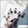 Brincos de arco de garanhão jóias simatadas brincos bowknot bijoux imitação de brinco de cristal entrega 2021 lulubaby dhxzn