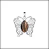 Pendanthalsband fjärilshalsband Män och kvinnor natursten rostfritt stål modeartiklar 12 smycken droppleverans 202 dhaxm