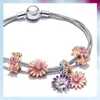 925 Silber für Pandora-Charm-Armbänder, funkelnde Schneeflocke, Rose, Blume, Biene, Clip-Charms, Ciondoli-DIY-Feinperlen-Schmuck