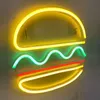 LED Bulbs Neon Sign Pizza Hamburger Design Wall Hanging Neon Light Lamps USB Switch Party Restaurant Shop Kawaii Room Decor