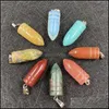 Colares pendentes moldam cura Reiki Stone Pillar Pendum Men colar Jóias de energia Hip Hop Retro Punk Drop entrega 2021 pend dhldx