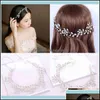 Opaski na głowę biżuteria kryształ kryształ perłowy pałąk tiara flower hEDPIELE VINE Women Bridal Hair Aessories Drop dostarczenie 2021 Bdehome dhyez