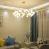 Lampy wiszące nordyckie bąbelek sypialni okrągły nowoczesny salon jadalnia Złote światło luksusowe Magic Bean Molecular Lights LX111608