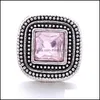 Charms Retro Square Rhinestone Snap Button Women Jewelry Findings 18Mm Metal Snaps Buttons Diy Bracelet Jewellery Wholesale Drop Deli Dhgnk