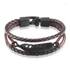 Charm Bracelets Fashion Womens Mens Bracelet 3 Strands Rope Handmade Leather Friendship Wristband Leaf Surfer Pulseras