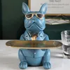 Objets décoratifs Figurines Résine Bulldog Art Sculpture Chienne cool DÉCORATIVE FIGURIN COIN BANDE COIN BANK ENTRANCE CLÉ 220827