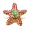 Chiusure Ganci Noosa Crystal Snap Button 18Mm Chunks Starfish Zenzero Gioielli Collana fai da te Accessorio per bracciali Nuova scoperta Drop Delivery Dhgqj