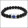 Bedelarmbanden 10 kleuren 8 mm zwarte lava stenen kralen elastische armband etherische oliediffuser vulkanische gesteente kralen handreeksen druppel d dhznr