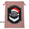 Bolsas de presente de Natal Garamente Organic Heavy Canvas Santa Sacks Sacks com as renas Santos Claus Sack Saco para crianças