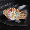 Wristwatches Lvpai العلامة التجارية Iced Out Luxury Watch Full Diamond Women Men Ladies Casual Crystal Watches Rhinestone Fashion Relogio feminino