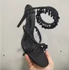 Pendant Gorgeous Sandals Luxury Designer René Caovilla Crystal Light Emballed Foot Ring Stiletto Chaussures de mariage Top Quality Sandale à talons hauts5586567