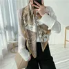Дизайнер Sarongs 90x90см роскошные решетки геометрический шелковый шарф -шарф женский ретро F модный квадратный головой бандана 2022 Новый галстук T220827