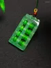 Pendant Necklaces Natural Myanmar Jade Class A High Abacus Jadeite Green Necklace Pendants Jewelry Women Men