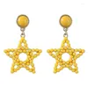 Dingle örhängen Pauli Manfi Fashion Metal Candy Color Harts Star Women's Simple Party Accessories