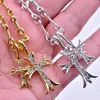 Original Design Necklace Fashion Double Cross Men Women Simple Clavicle Chain Lovers Sydney Style Designer Hearts Ch Gift
